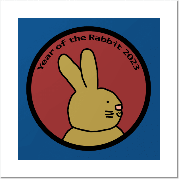 Year of the Rabbit 2023 Cute Wall Art by ellenhenryart